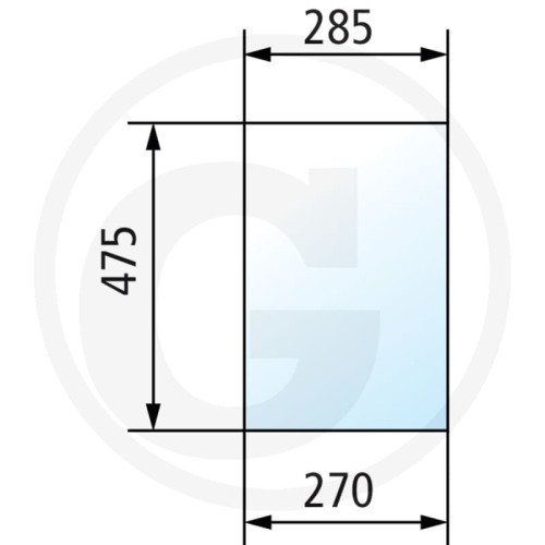 Szyba przednia dolna Case IH Deluxe C 82,Combi Cab 9615, Silent 40, Silent S2, Silent S3, Standard 85, 433, 440, 533, 540, 633, 640, 733, 740, 833, 840, 933, 940 (1/90-12/92), D 440
