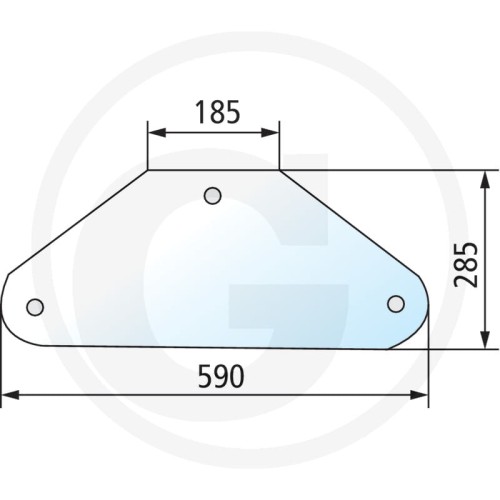 Szyba tylna dolna Case IH Comfort 2000, 644, 743, 744, 745 S, 844, 844 S