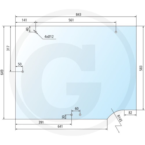 Szyba tylna górna Case IH XL, 3220, 3230, 4210, 4220, 4230, 4240, 985