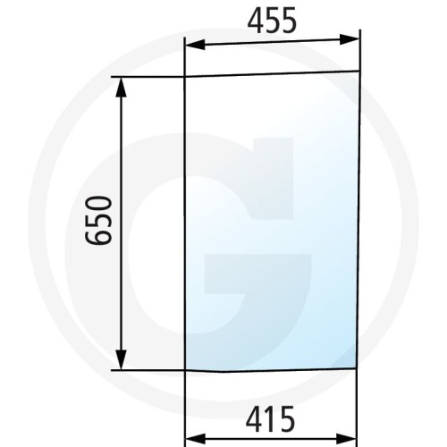 Szyba przednia dolna prawa Landini Powermaster 180, 190,  200,  210,  220, 230, Powermax 145, Powermax 165, Powermax 180