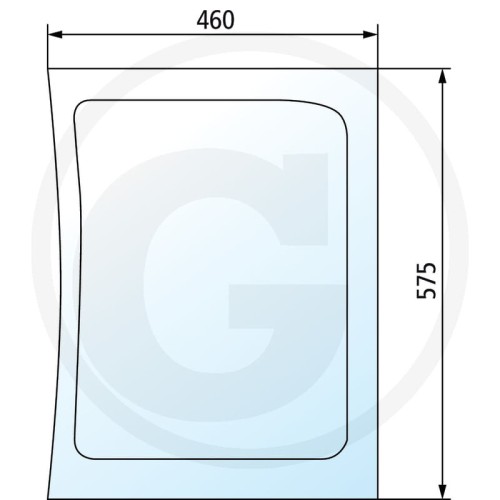 Szyba przednia dolna, prawa Renault Ares 546, Ares 556, Ares 566, Ares 616, Ares 656, Ares 696, Ares 816, Ares 826, Ares 836, Atles 926, Atles 936, Atles 946