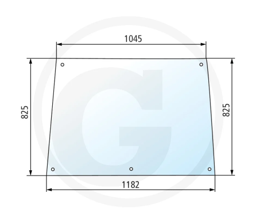 Szyba przednia Massey Ferguson Serie 307: 377, 387, 397 Serie 600: 670, 675, 690, 698, 698T, 699 Serie 1000: 1007 Serie 1004: 1004, 1014, 1024