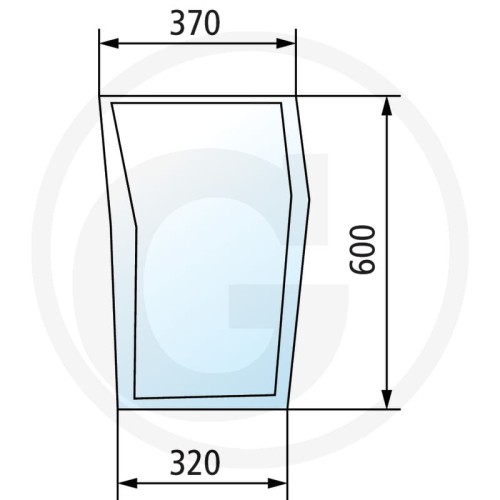 Szyba przednia dolna, lewa Massey Ferguson 5410, 5410 Tier 3, 5420 Tier 3, 5425, 5425 Tier 3, 5430 Tier 3, 5435, 5435 Tier 3, 5440 Tier 3, 5445, 5445 Tier 3, 5450 Tier 3, 5455, 5455 Tier 3, 5460, 5460 Tier 3, 5460 Tier 3 Sisu Motor, 5465