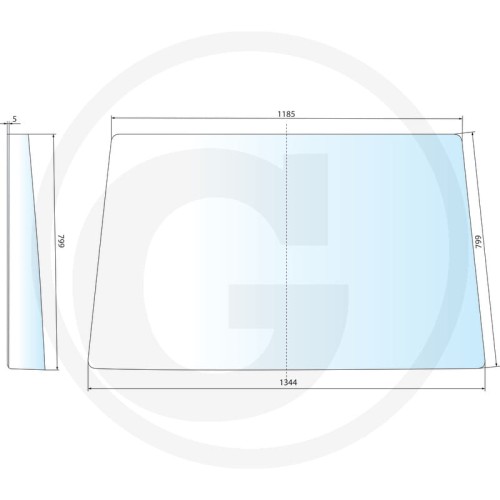 Szyba przednia stała John Deere Serie 6000/6000SE: 6100, 6200, 6300, 6400, 6506, 6600, 6800, 6900, SE6100, SE6200, SE6300, SE6400