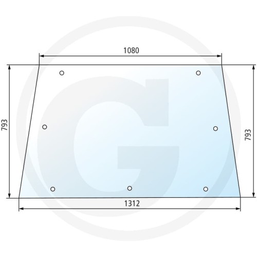 Szyba tylna górna Hürlimann Serie H 480 → H 5110: H-480, H-490, H-5110 Serie H 6130 → H 6160: H-6130, H-6160