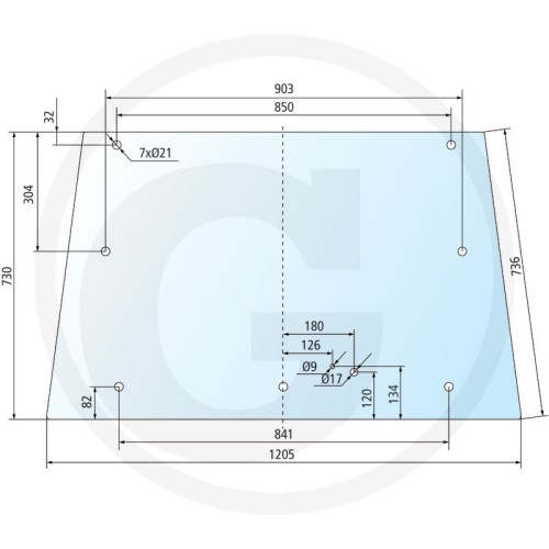 Szyba tylna Landini Serie 50: 6550, 7550, 8550 Serie 80: 6880, 7880, 8880, 9880 Serie 10000 → 19500: 10000, 13000