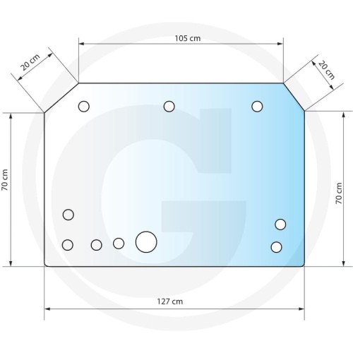 Szyba tylna Zetor Proxima 65, Proxima 70, Proxima 75, Proxima 80, Proxima 85, Proxima 90, Proxima 95, Proxima 100, Proxima 6421, Proxima 6441, Proxima 7421, Proxima 7441, Proxima 8421, Proxima 8441, Proxima 8621, Proxima 8641, Proxima 9641