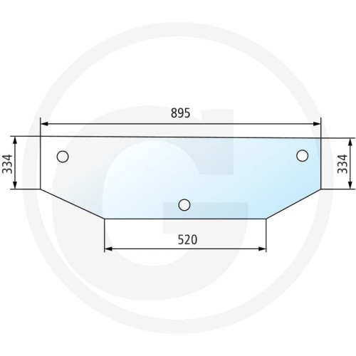 Szyba tylna dolna Deutz-Fahr Serie AgroStar Freisicht: AgroStar Freisicht 4.68, AgroStar Freisicht 4.78, AgroStar Freisicht 6.08, AgroStar Freisicht 6.28, AgroStar Freisicht 6.38 Serie AgroStar TG: AgroStar TG 6.71, AgroStar TG 6.81