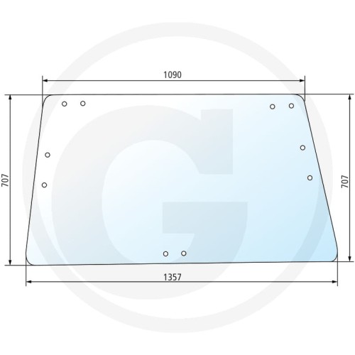 Szyba przednia i tylna przyciemniana Deutz-Fahr Serie DX: DX 85, DX 90, DX 110, DX 120, DX 140, DX 145, DX 160