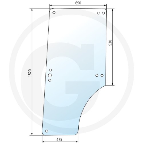 Szyba drzwi prawa i lewa Zetor Serie UR3: 7520, 7540, 8520, 8540, 9520, 9540, 10540