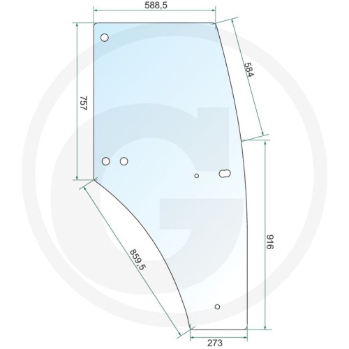 Szyba drzwi lewa John Deere  Serie 5015, 5215, 5315, 5415, 5515