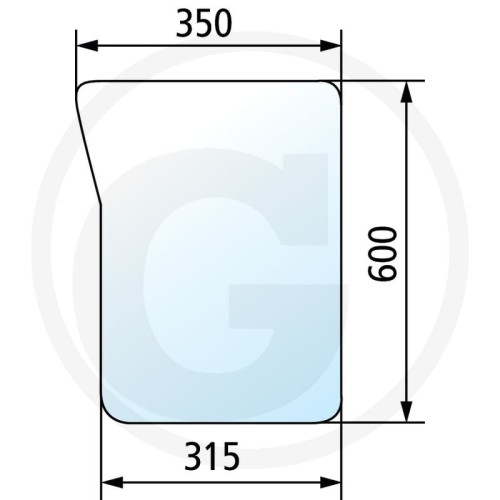 Szyba przednia dolna, prawa i lewa John Deere Seria 5E: 5055E, 5083E, 5083E Limited, 5085E, 5093E, 5093E Limited, 5101E, 5101E Limited  Seria 5M: 5065M, 5070M, 5075M, 5080M, 5085M, 5090M, 5095M, 5100M, 5105M, 5115M, 5120M, 5130M