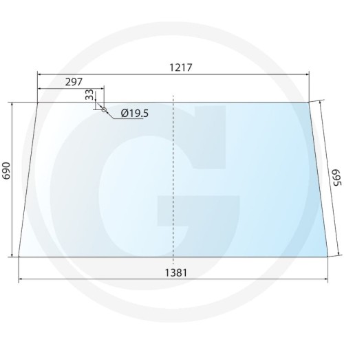 Szyba tylna Fendt Seria Farmer 300 Farmer 303 (Typ 152), Farmer 304 (Typ 158), Farmer 305 (Typ 162), Farmer 306 (Typ 168), Farmer 307 (Typ 170),