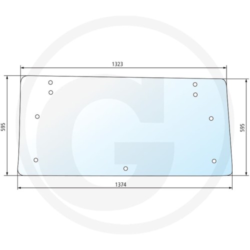 Szyba tylna Fiat Kabine CS, Super Comfort  Seria 80 580, 680, 780, 880, 980, 1180, 1280, 1380, 1580, 1880  Seria 90 115-90, 130-90, 140-90