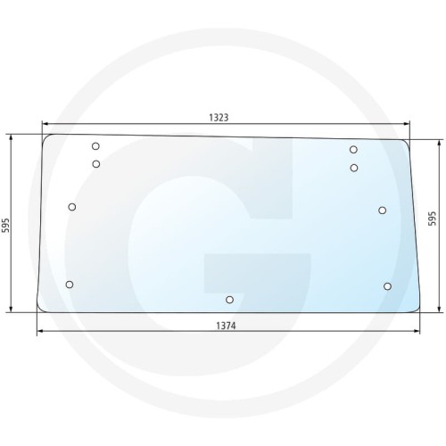 Szyba tylna Fiat Kabine CS, Super Comfort  Seria 80 580, 680, 780, 880, 980, 1180, 1280, 1380, 1580, 1880  Seria 90 115-90, 130-90, 140-90