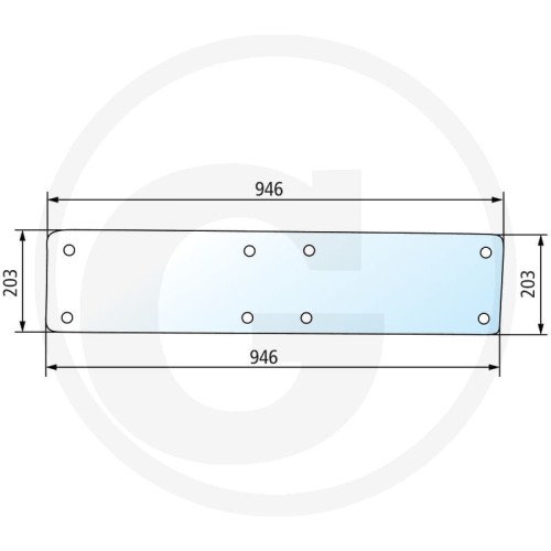 Szyba tylna dolna John Deere Kabine CC 2, MC 1  Seria 40 940, 1040, 1140  Seria 50 1550, 1750, 1850, 2250, 2450, 2650, 2850