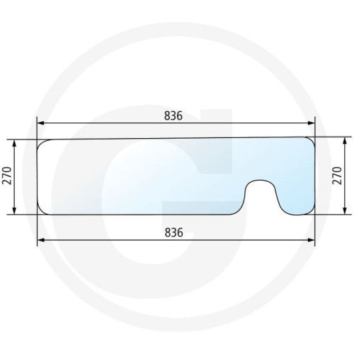 Szyba tylna dolna z rozszczelnieniem Case IH Seria 32 3220, 3230  Seria 42 4210, 4220, 4230, 4240  Seria 85 485 XL, 585 XL, 685 XL, 785 XL, 885 XL, 985  Seria 95 495 XL, 595 XL, 695 XL, 795 XL, 895 XL, 995 XL