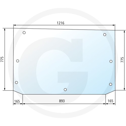 Szyba tylna górna, 7 otw. Same Seria Galaxi Galaxi 170  Seria Laser Laser 90, Laser 100, Laser 110, Laser 125, Laser 130, Laser 150  Seria Laser³ Laser³ 160