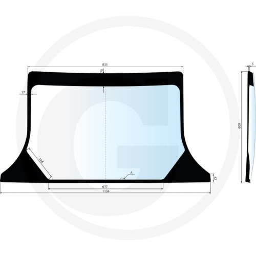 Szyba tylna dolna, starsza wersja, 600 mm wys. Lamborghini Seria Victory: Victory 230, Victory 260