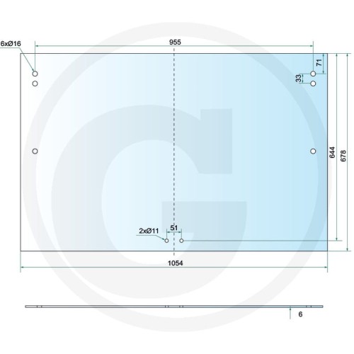 Szyba tylna Steyr Seria 80: 8060, 8070, 8080, 8090, 8100, 8110, 8120, 8130 Kabine: SK 1