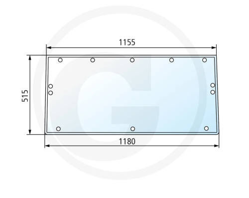 Szyba tylna górna, od roku prod. 04/1985 Renault Seria R: 58-32, 58-34, 65-32, 65-34, 70-32, 70-34, 75-12, 75-14, 75-32, 75-34, 77-12, 77-14, 80-12, 80-14, 85-12, 85-14, 85-32, 85-34, 90-32, 90-34, 95-12, 95-14