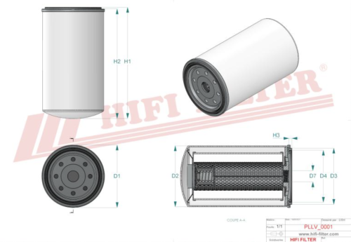 Filtr oleju SO15004 HIFI FILTER do YUCHAI: YC 6112, YC 6 G 200, YC 6 G 270