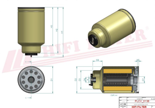 Filtr paliwa SN55452 HIFI FILTER do CATERPILLAR: 16 M, 318 M, 3637 GX, Q 1140
