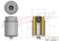 Filtr paliwa SN70117 Hifi Filter do MASSEY FERGUSON: 5465, 6260, 6270, 6465 DYNA 6 CCLS, 6475 DYNA 6 TFLS, CHALLENGER: MT 525 B, MT 535 B, MT 545 B, JOHN DEERE: 3200, 3400