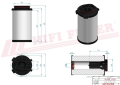Odpowietrznik silnika - filtr odmy SAO6245 Hifi Filter do KOMATSU: PC 360 LC-11, PC 490 LC-11, WA 470-8, WA 500-8, D 155 AX-8, HD 405-8