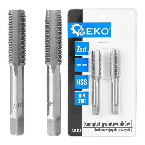 Komplet gwintowników drobnozwojnych ręcznych M12 x 1,5mm 2szt.