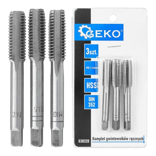 Komplet gwintowników recznych M10 x 1,5mm 3szt.