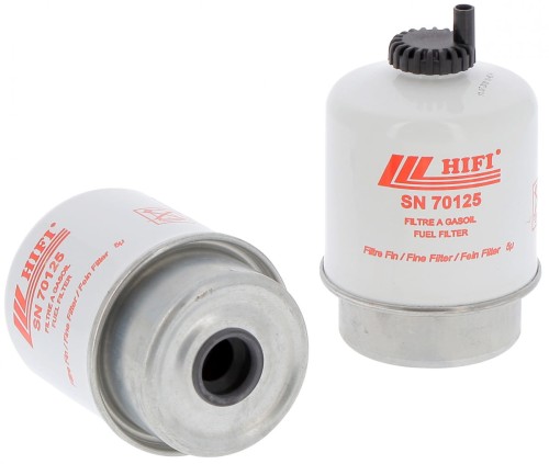 Filtr paliwa SN70125 HIFI FILTER do CATERPILLAR: 305 E2, 308 E2, 420 E JOHN DEERE: 6410, 6510, 6910 RENAULT AGRI: CERES 330, CERES 340, ERGOS 110 WACKER NEUSON: EZ 28, EZ 53, ET 65