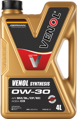 VENOL SYNTHESIS 0W30 SM SL CF EC C3 VW 504 507 4L