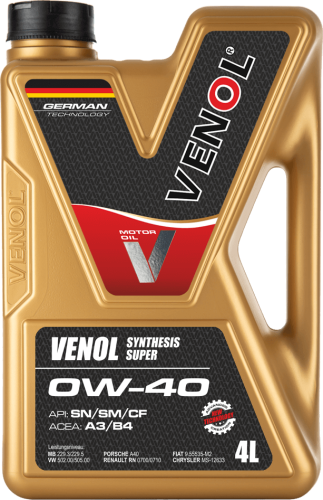 VENOL SYNTHESIS SUPER SN SM CF 0W40 4L