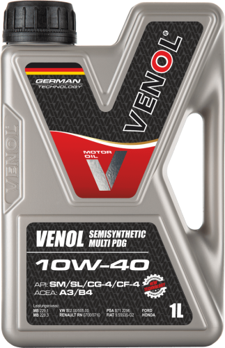 VENOL SEMISYNTHETIC MULTI PDG SM SL CG 4 CF 4 10W40 1L
