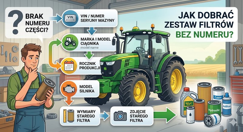 Jak dobrać zestaw filtrów serwisowych do ciągnika bez znajomości numeru części?